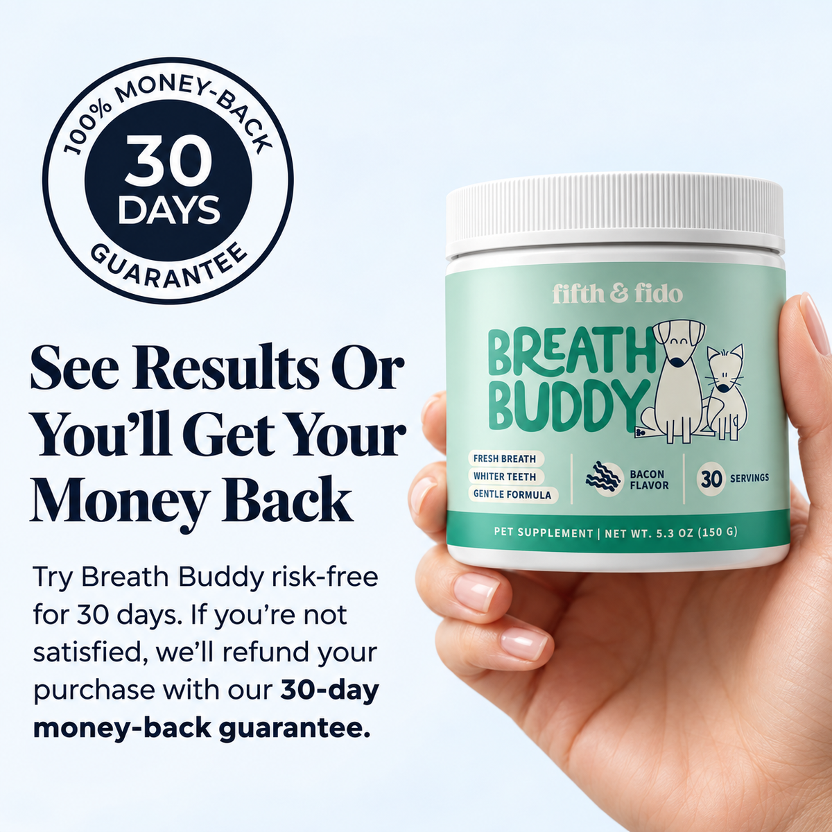 Fresh Breath, Cleaner Teeth & Healthier Gums for Dogs — Dental Powder