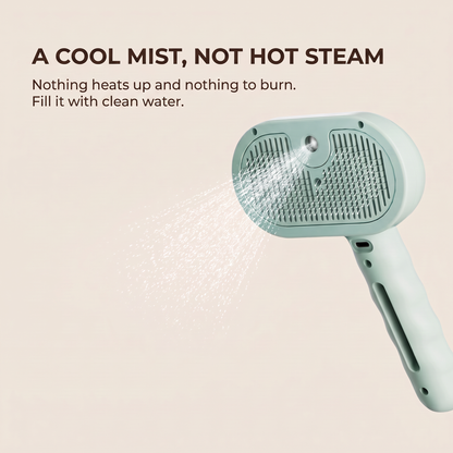A cool mist, not hot steam. Nothing heats up. Fill it with clean water